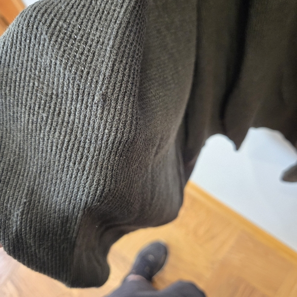 Open front Dark Green Cardigan Sweater - Picture 5 of 6